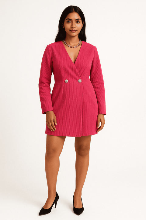 Primark corduroy dress in hot pink