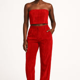 Primark velvet trousers in red