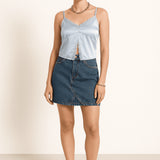 Primark lace crop top in blue