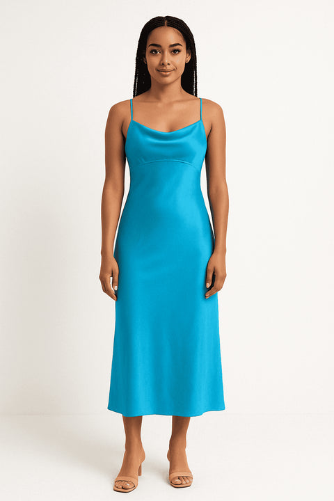 Primark silk dress in blue