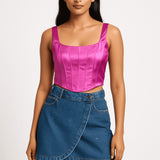 Primark shiny crop top in pink