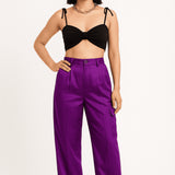 Primark silk cargo trousers in purple