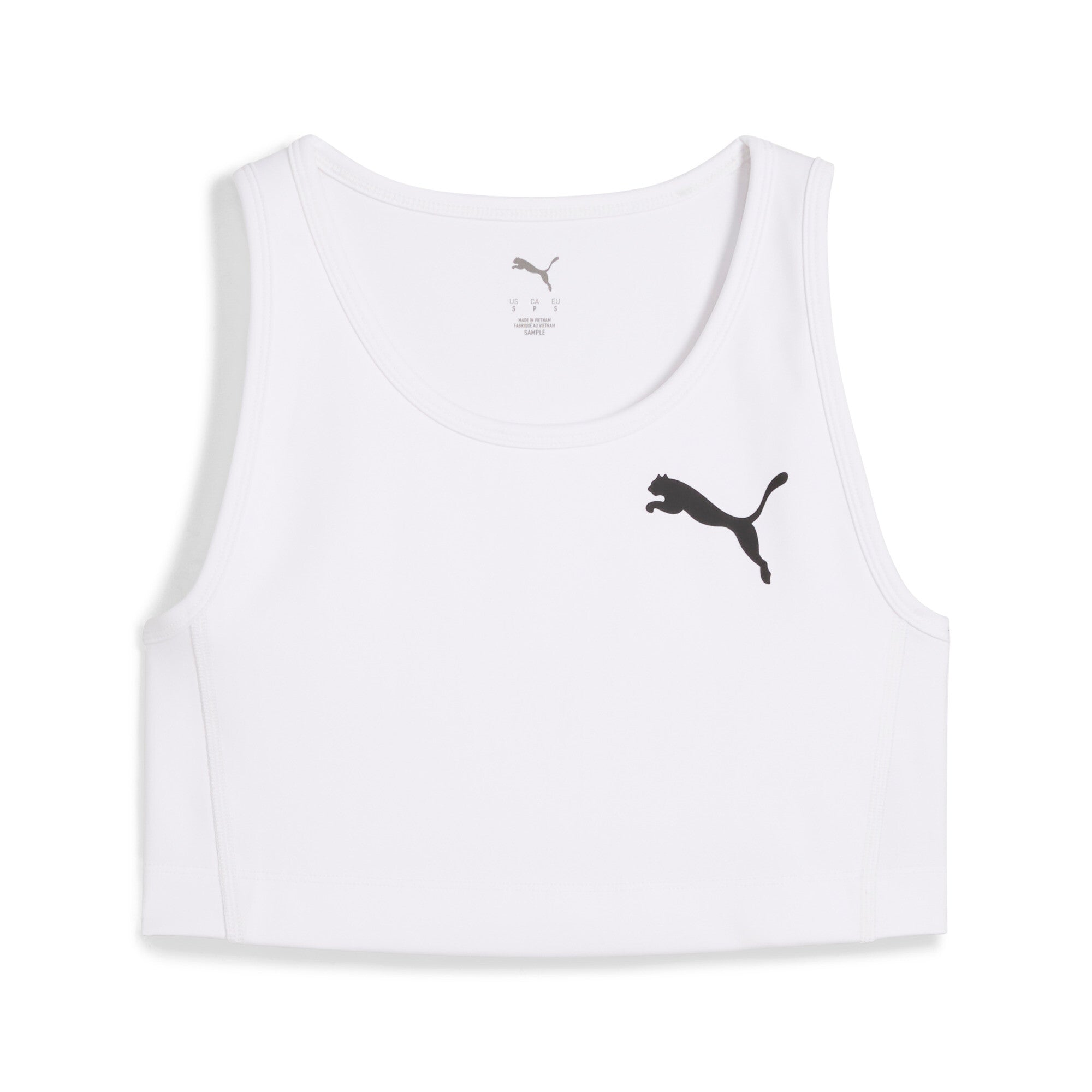 Puma cross the line 3.0 crop top in white - Front View