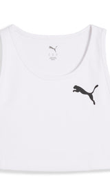 Puma cross the line 3.0 crop top in white - Front View