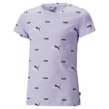 Puma essentials+ logo lab tee in purple - Front View