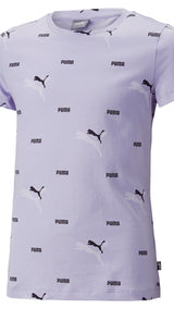 Puma essentials+ logo lab tee in purple - Front View