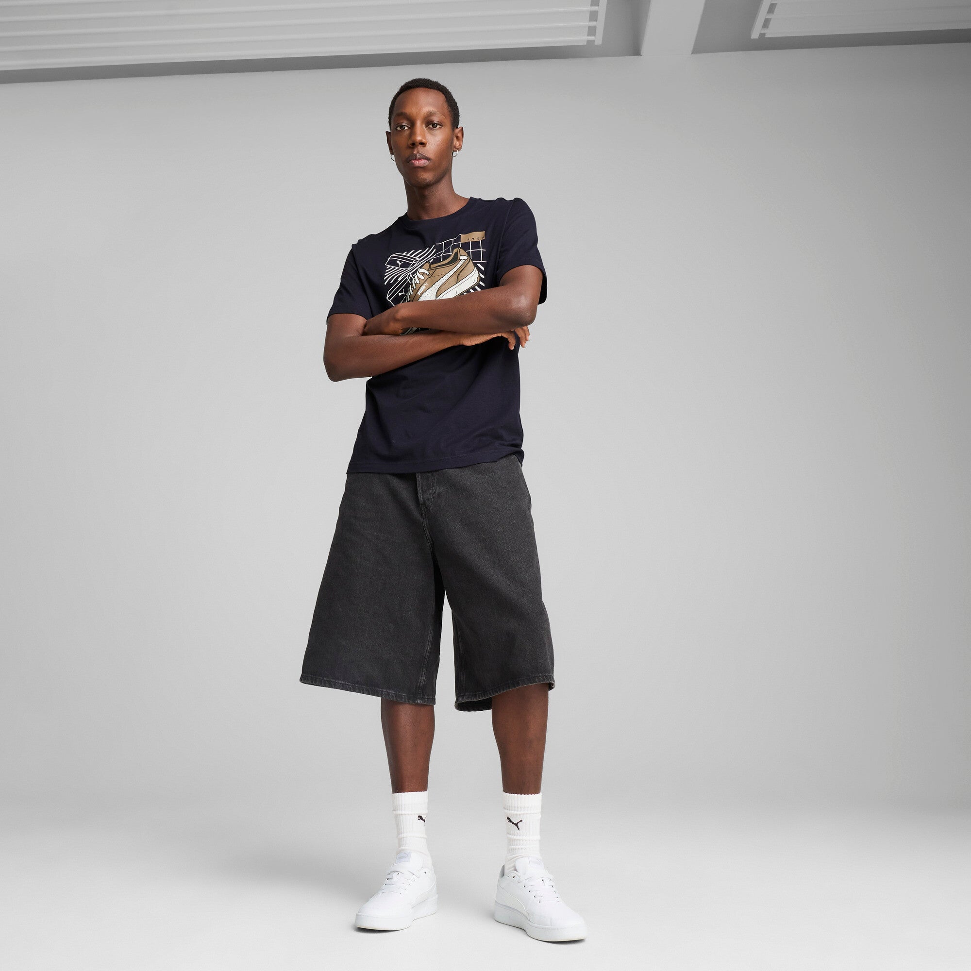 PUMA GRAPHICS sneaker tee - new navy