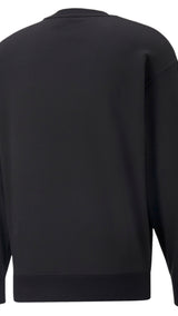 Puma classics relaxed crewneck sweatshirt men in black - Back View