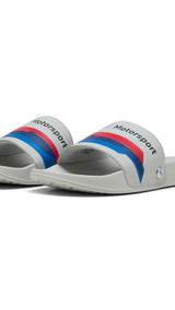 Puma BMW M motorsport logo leadcat 2.0 slides in cool light gray - Front View