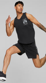 Puma running run logo singlet in black - Model Shot 03