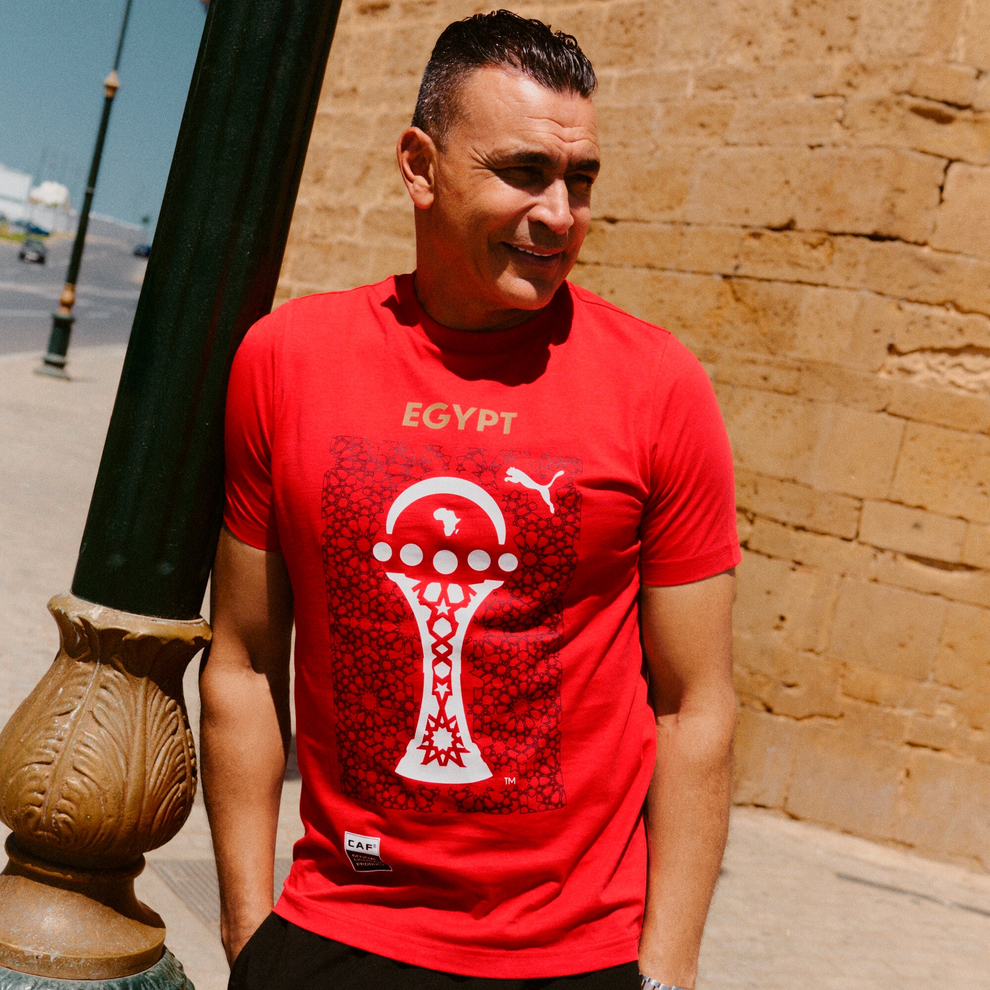 PUMA TotalEnergies CAF Africa Cup of Nations 2025 country tee in red and black - Model Shot 01