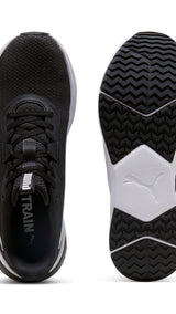 PUMA disperse XT 4 training shoes in black and white — side view 2