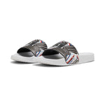 Puma BMW M motorsport leadcat 2.0 graphic slides in white - Front View