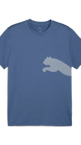 PUMA TRAIN ALL DAY big logo tee - dark indigo