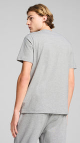 PUMA ESSENTIALS ELEVATED tee in green moon - light gray heather