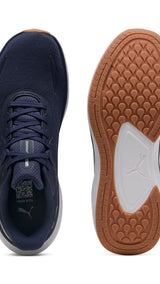 Puma skyrocket lite running shoes in navy and white - Side View 02