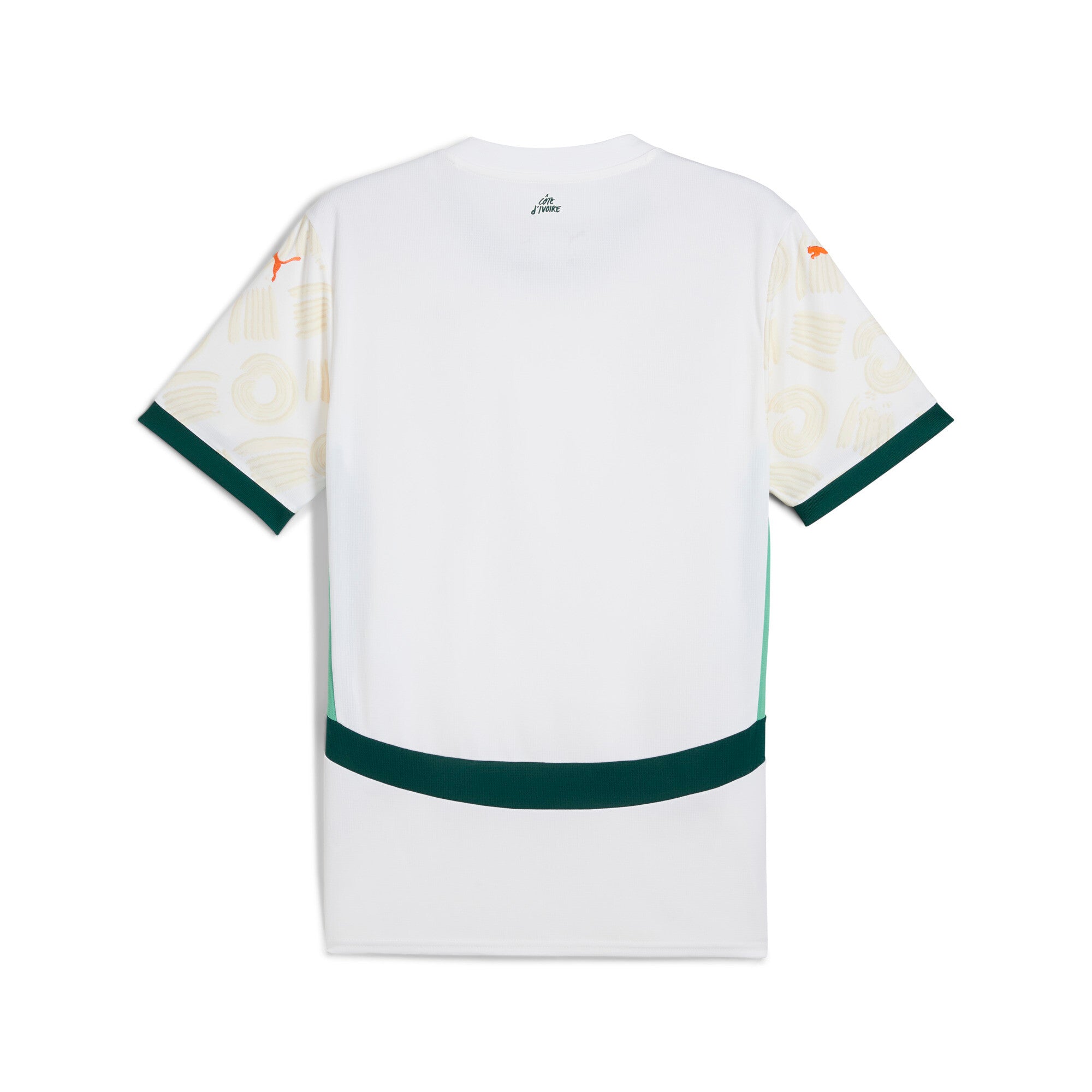 PUMA Côte d'Ivoire 2025 away jersey in white and dark myrtle - Back View
