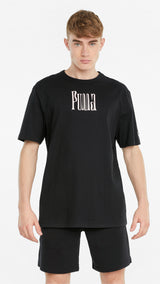 Puma downtown graphic tee in black - Model Shot 01