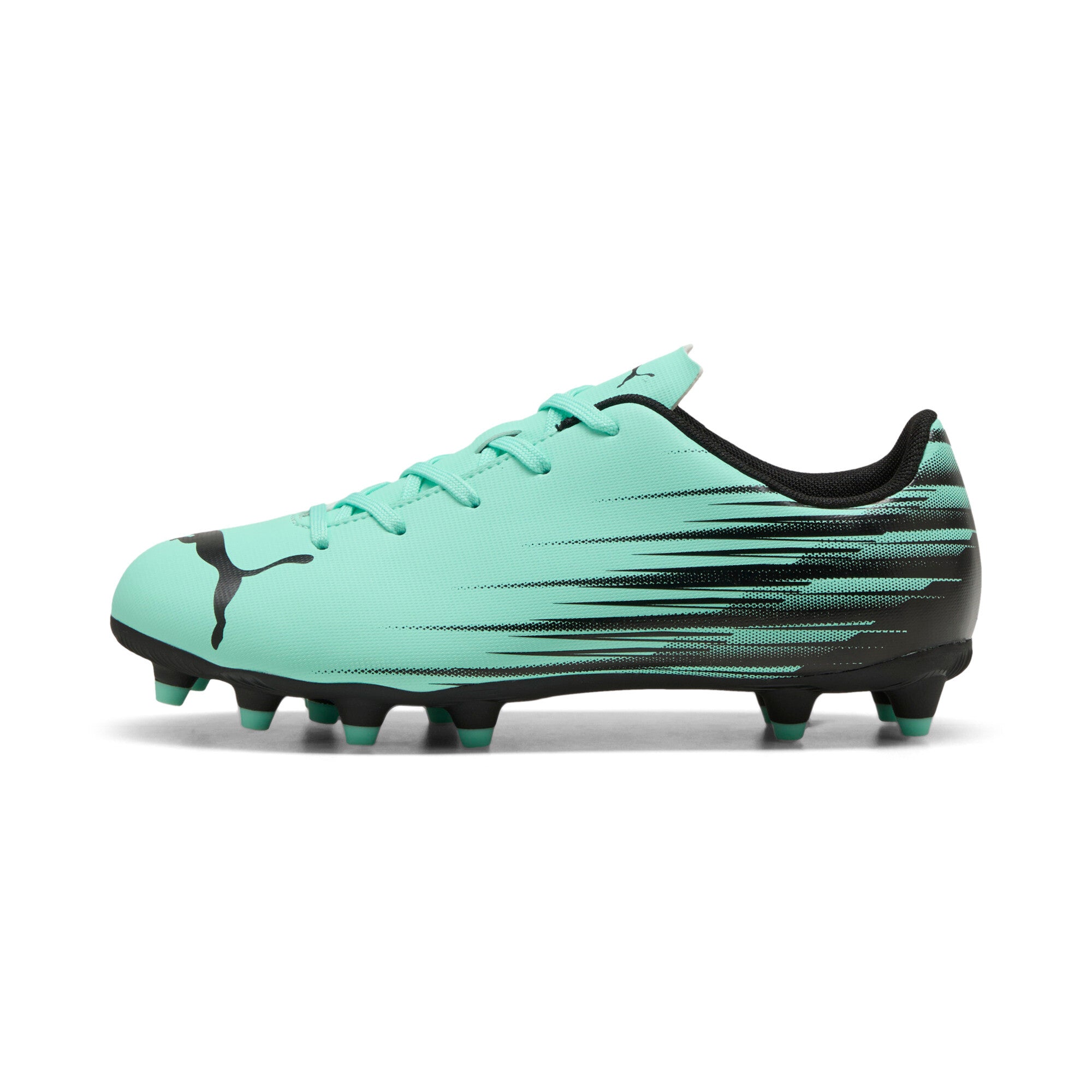 PUMA ATTACANTO II fg/ag football boots youth in green and black — side view 1