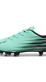 PUMA ATTACANTO II fg/ag football boots youth in green and black — side view 1