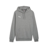 Puma teamGOAL casuals football hoodie in medium gray heather and white - Front View