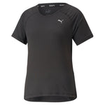 Puma run cloudspun short sleeve tee women in black - Front View