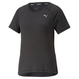 Puma run cloudspun short sleeve tee women in black - Front View