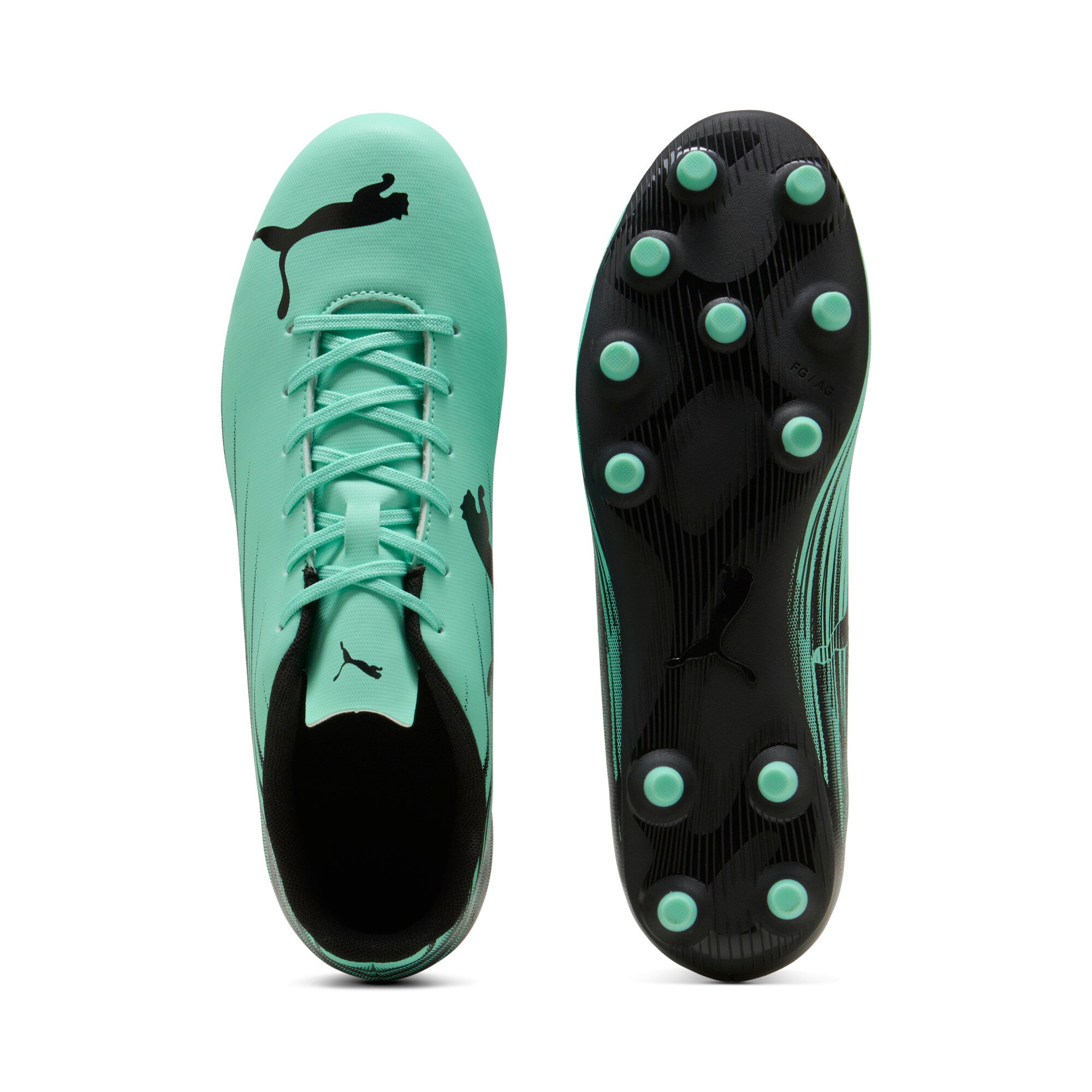 PUMA ATTACANTO II fg/ag football boots men in green and black — side view 2