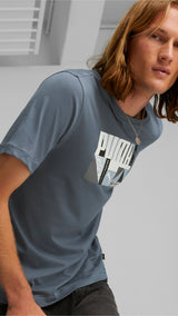 Puma monogram graphic tee men in black - Model Shot 02