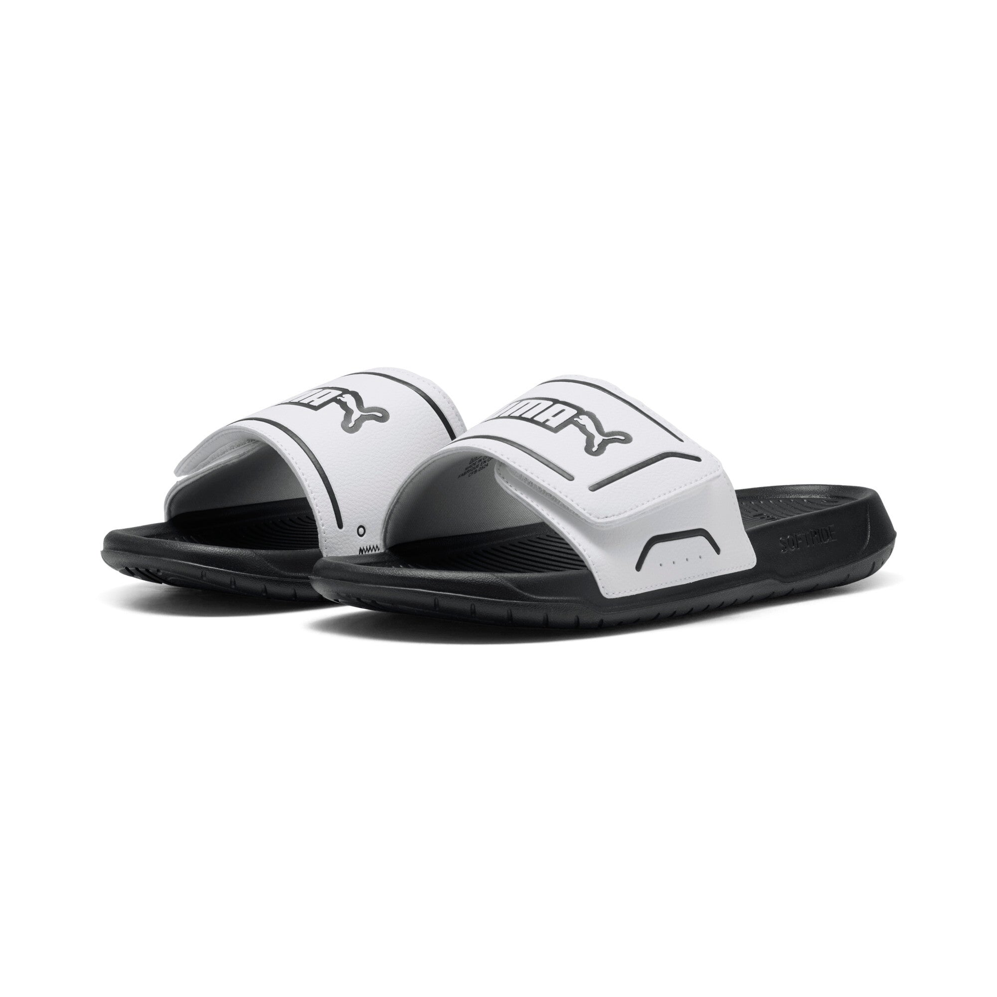Puma royalcat comfort 2 slides in white and black - Front View