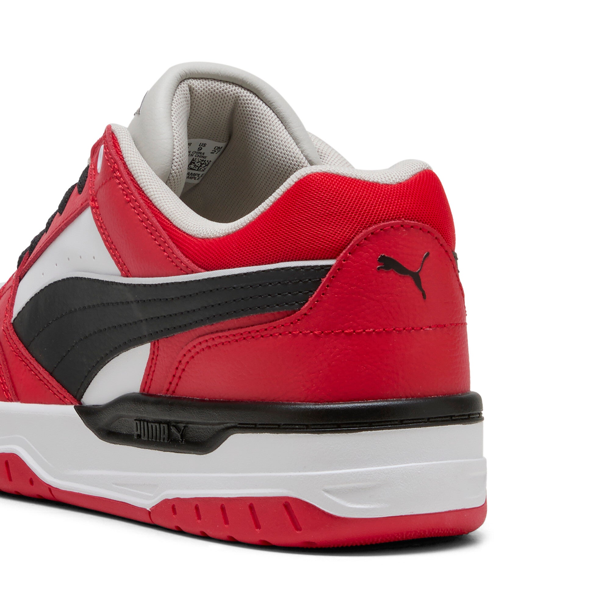Puma rebound retro sneakers in black and for all time red - Back View