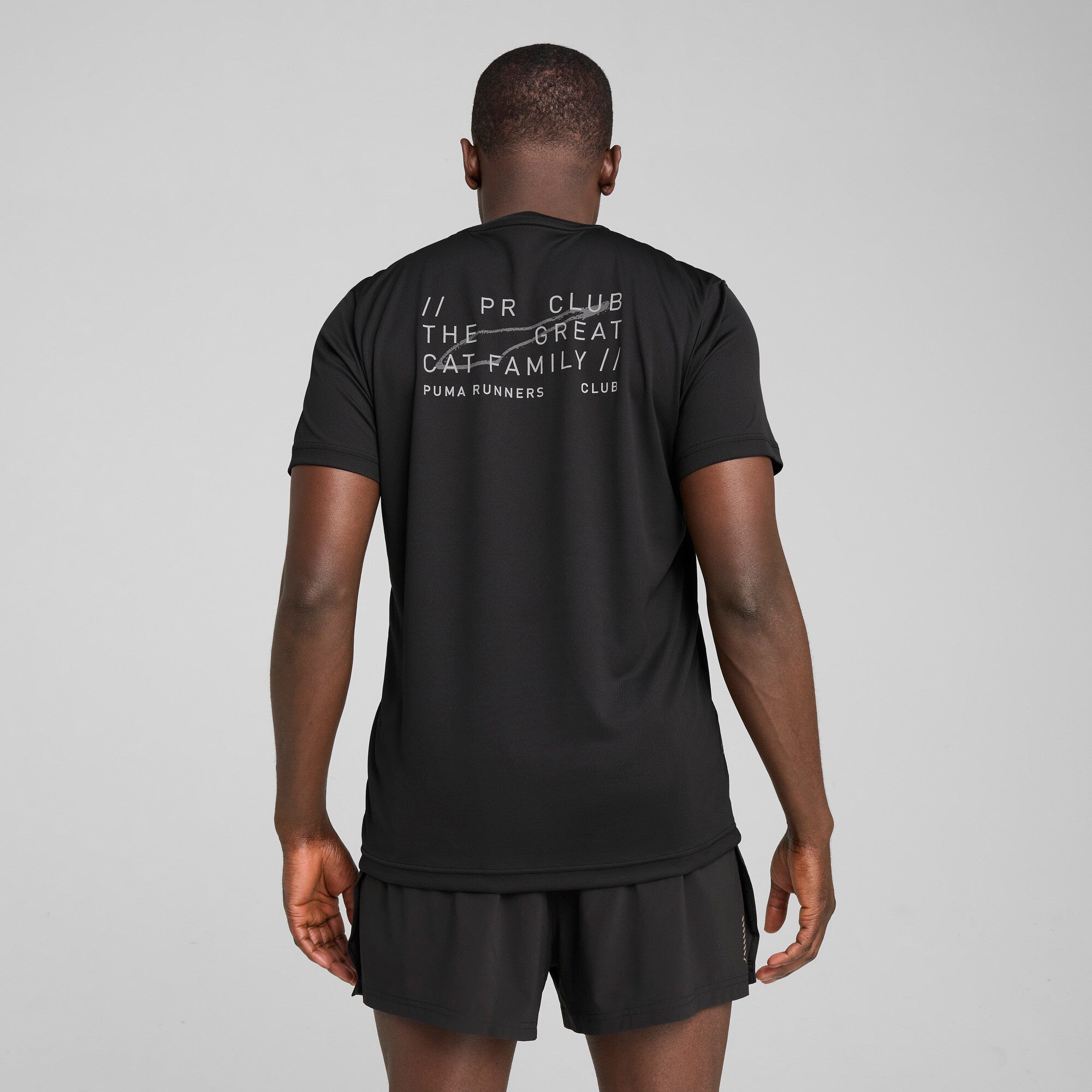Puma graphic running tee in black - Model Shot 02