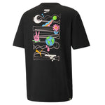 Puma downtown graphic men's tee in black - Back View