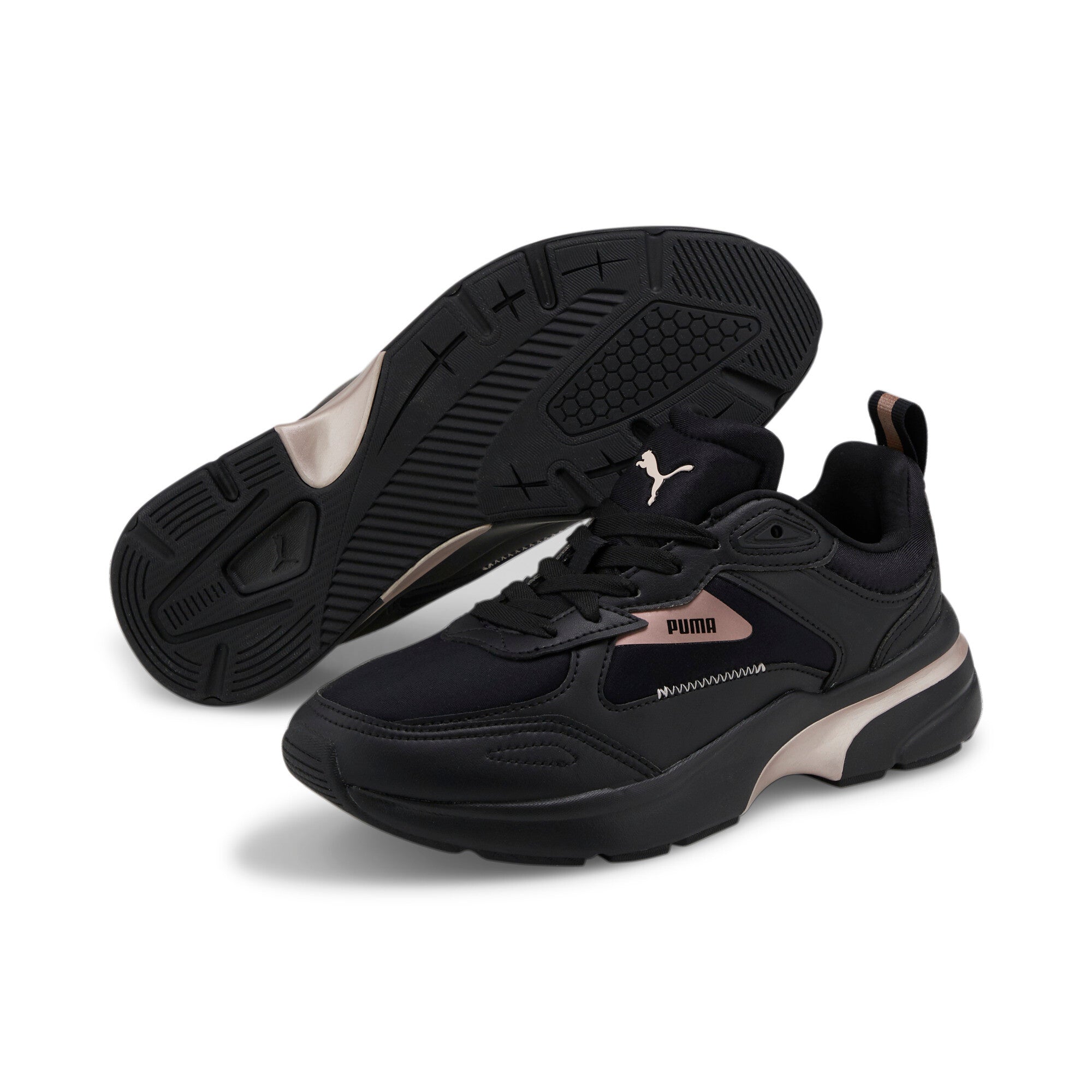 Puma fs runner metallic sneakers women in black - Front View