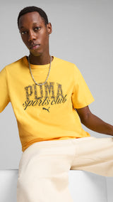 Puma class graphic tee in sunny yellow - Model Shot 01