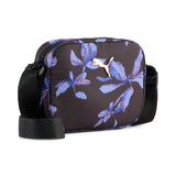 PUMA pop 1L crossbody bag in black and purple — front view
