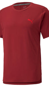 Puma training cloudspun bnd short sleeve tee in red - Front View
