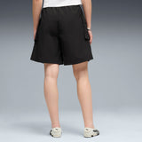PUMA wardrobe essentials cargo shorts women in black — model shot 2