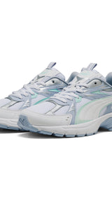 Puma milenio tech sneakers in white and peaceful blue - Front View
