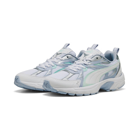 PUMA milenio tech sneakers in white and peaceful blue