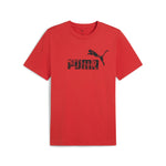Puma graphics no.1 logo tee in red fire - Front View