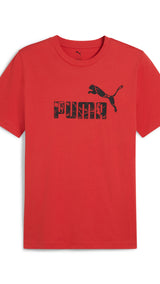 Puma graphics no.1 logo tee in red fire - Front View