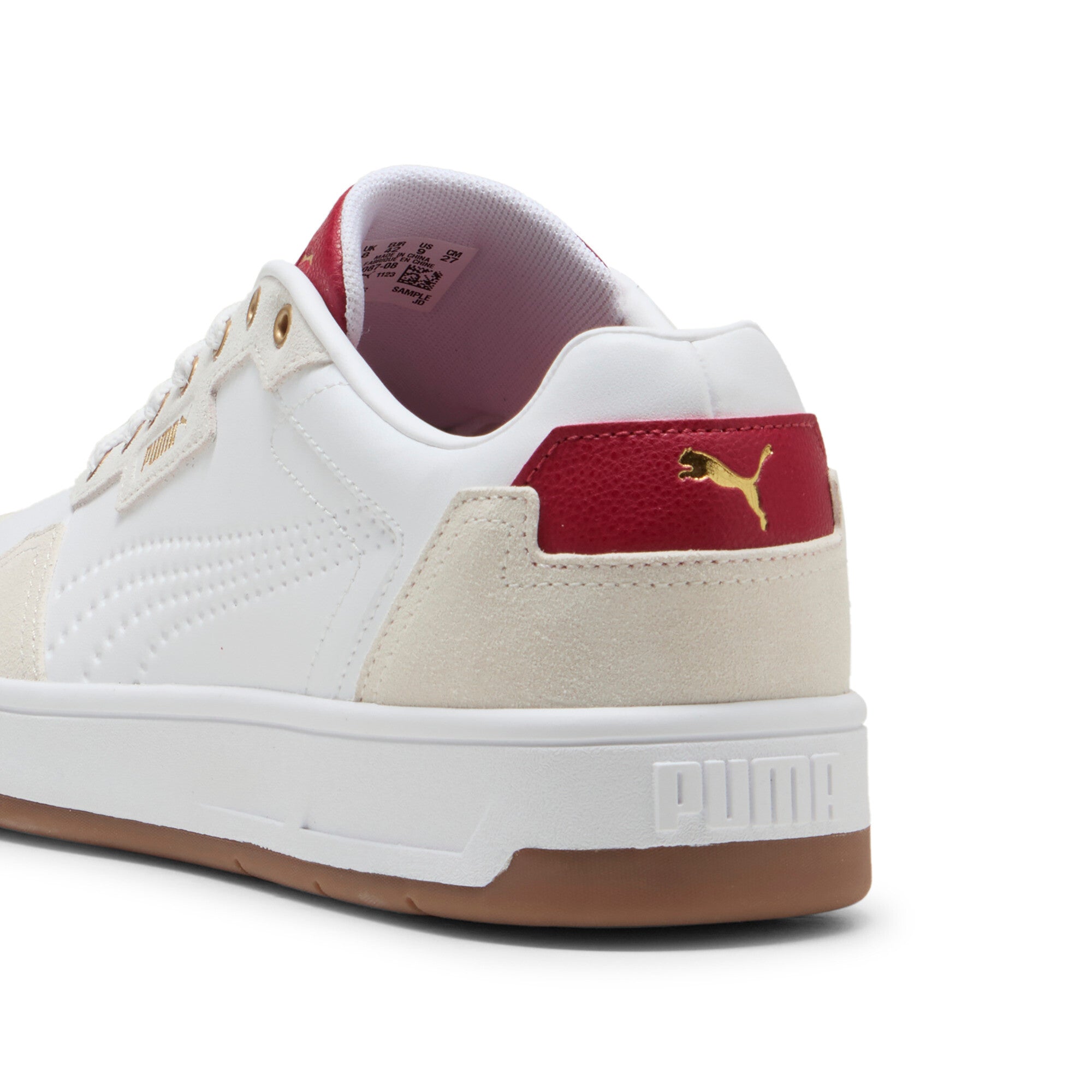 Puma court classic lux SD sneakers in white and alpine s - Back View