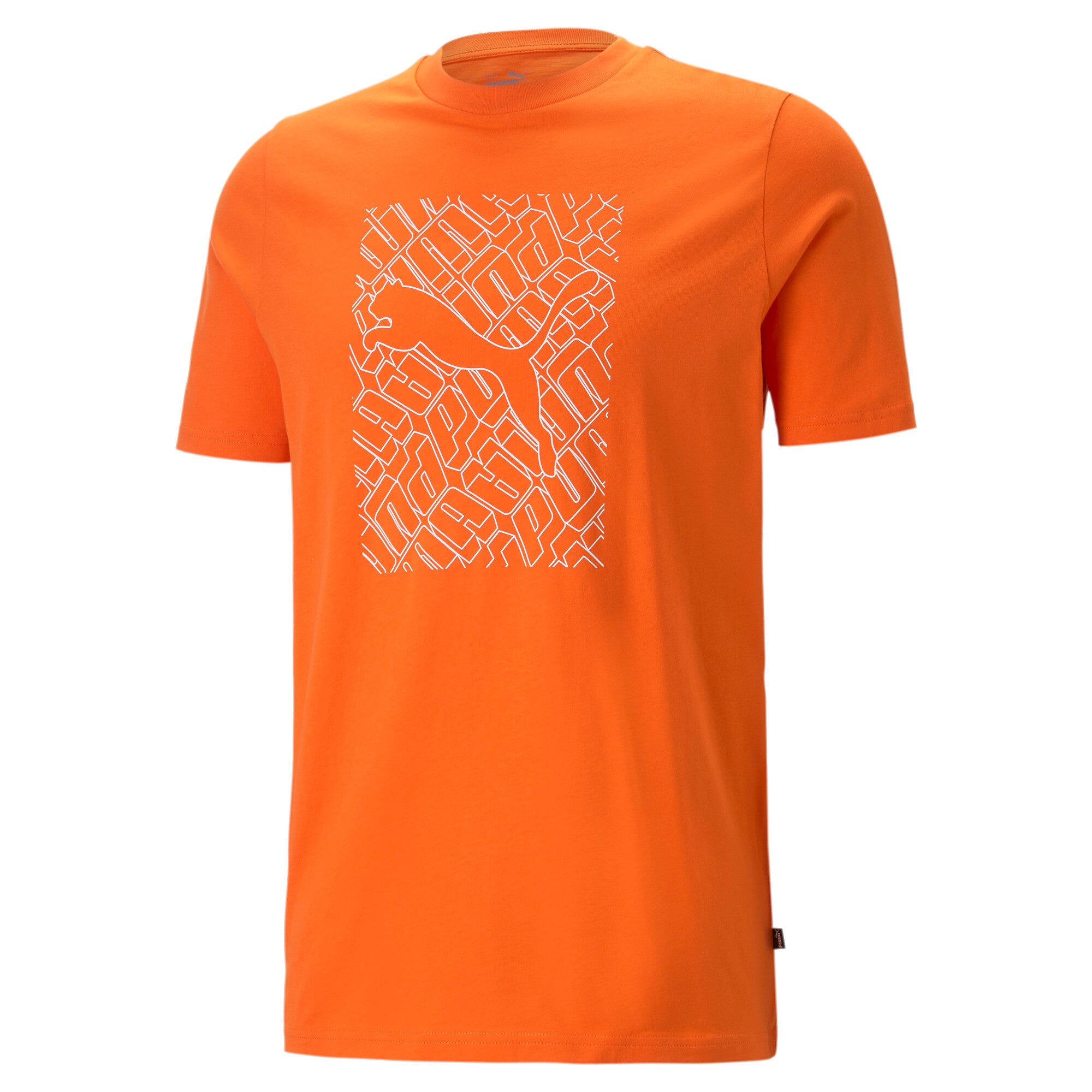 Puma graphics cat tee in orange - Front View