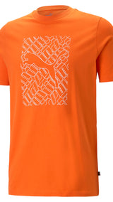 Puma graphics cat tee in orange - Front View