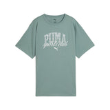 Puma class relaxed tee in green moon - Front View