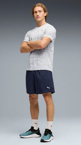 PUMA TRAIN ALL DAY foundations woven 7" shorts men in navy — model shot 3