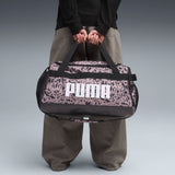 PUMA challenger all-over print 35L small sports bag in sandstone