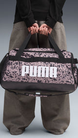 PUMA challenger all-over print 35L small sports bag in sandstone