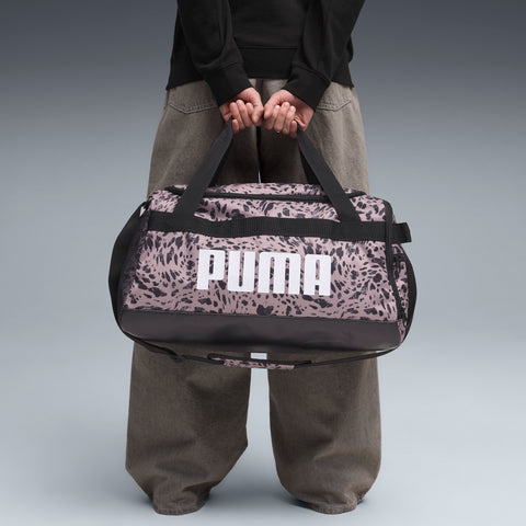 PUMA challenger all-over print 35L small sports bag in sandstone